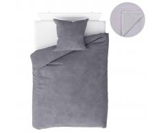 vidaXL Juego de cama forro polar 4 piezas gris 140x200/60x70 cm