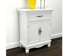 vidaXL Cómoda de madera blanca con un cajón y dos puertas