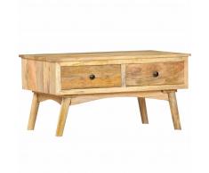 vidaXL Mesa de centro de madera maciza de mango 82x52x42 cm