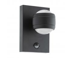 EGLO Lámpara LED pared con sensor para jardín Sesimba 1 negro 2x3,7W