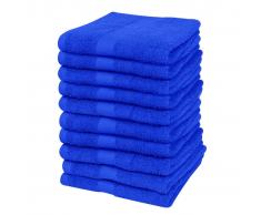 vidaXL Toallas de cortesía 10 uds algodón 500 gsm 30x50 azul klein