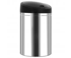 vidaXL Cubo de basura con sensor automático acero inoxidable 32 L