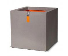 Capi Macetero cuadrado Urban Smooth 50x50x50 cm gris KGR904