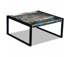 vidaXL Mesa de centro madera maciza reciclada 80x80x40 cm