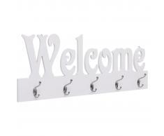 vidaXL Perchero de pared WELCOME blanco 74x29,5 cm