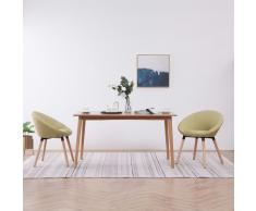 vidaXL Sillas de comedor 2 unidades tela verde