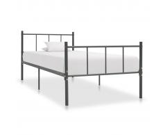 vidaXL Estructura de cama de metal gris 90x200 cm
