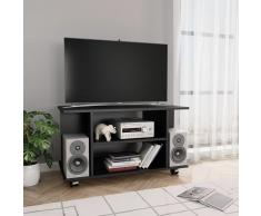 vidaXL Mueble para TV con ruedas aglomerado negro 80x40x40 cm