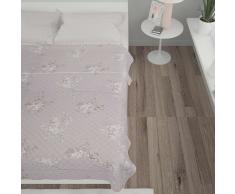 vidaXL Colcha de tela ultrasónica gris topo 220x240 cm