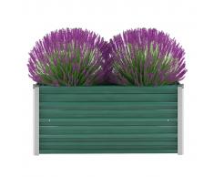 vidaXL Jardinera de jardín de acero galvanizado 100x40x45 cm verde