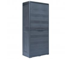 vidaXL Armario de almacenamiento para jardín XL 78x46x175 cm plástico
