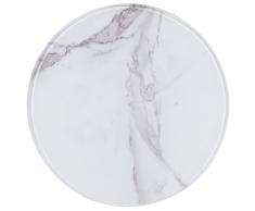 vidaXL Tablero para mesa vidrio con textura de mármol blanco Ø30 cm