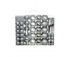 vidaXL Lote de bolas de Navidad 113 unidades pleatadas 6 cm