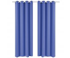 vidaXL Cortinas opacas 2 piezas con ojales de metal 135x175 cm azul