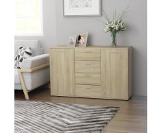 vidaXL Aparador de aglomerado color roble Sonoma 120x35,5x75 cm