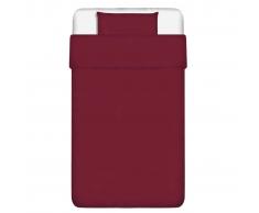 vidaXL Set de funda de edredón algodón burdeos 135x200/80x80 cm