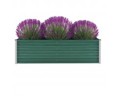 vidaXL Jardinera de jardín de acero galvanizado 160x40x45 cm verde
