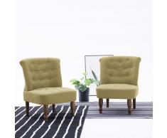 vidaXL Sillón francés de tela verde