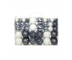 vidaXL Lote de bolas de Navidad 100 unidades 6 cm blanco/gris