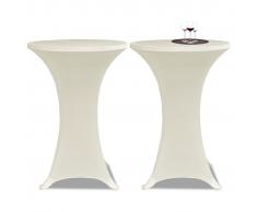 vidaXL 2 Manteles color crema ajustados para mesa de pie - 70 cm diámetro