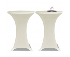 vidaXL 2 Manteles color crema ajustados para mesa de pie - 70 cm diámetro