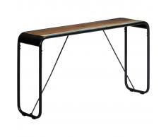 vidaXL Mesa consola de madera maciza reciclada 140x35x76 cm