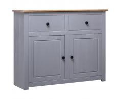 vidaXL Aparador de madera maciza de pino estilo Panamá gris 93x40x80cm