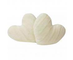vidaXL Cojines en forma de corazón 2 unidades pelo sintético crema
