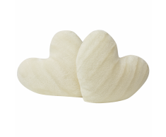 vidaXL Cojines en forma de corazón 2 unidades pelo sintético crema