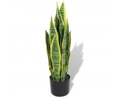 vidaXL Planta sansevieria artificial con macetero 65 cm verde