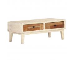 vidaXL Mesa de centro de madera maciza reciclada 90x50x35 cm