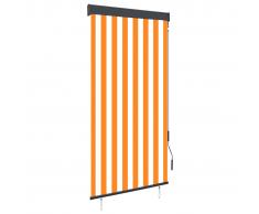 vidaXL Estor enrollable de exterior blanco y naranja 80x250 cm