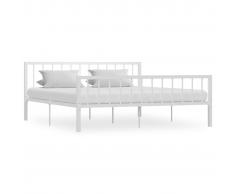 vidaXL Estructura de cama de metal blanco 180x200 cm