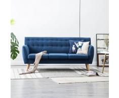 vidaXL Sofá de 3 plazas tapizado de tela 172x70x82 cm azul
