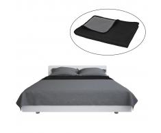 vidaXL Cubrecama acolchado doble cara 170x210 cm gris y negro