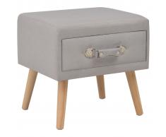 vidaXL Mesita de noche gris 40x35x40 cm tela