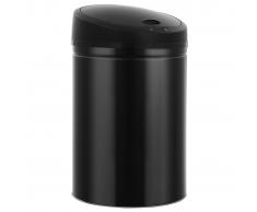 vidaXL Cubo de basura con sensor automático negro 32 L