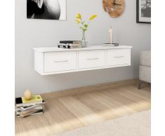vidaXL Estante con cajones de pared aglomerado blanco 90x26x18,5 cm