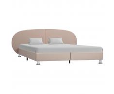 vidaXL Estructura de cama de cuero sintético color capuchino 180x200cm