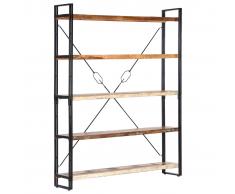 vidaXL Estantería de 5 niveles madera maciza reciclada 140x30x180 cm