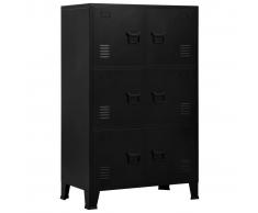 vidaXL Archivador industrial con 6 puertas acero negro 75x40x120 cm