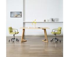 vidaXL Sillas de comedor giratorias 2 unidades tela verde