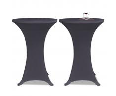 vidaXL Funda elástica para mesa 2 unidades 60 cm gris antracita