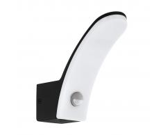 EGLO Lámpara LED de pared para jardín con sensor Fiumicino negro 11W