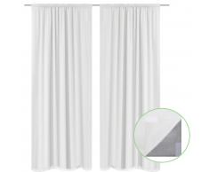 vidaXL Cortinas opacas 2 piezas doble capa 140x175 cm blancas