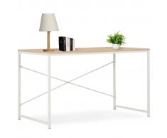 vidaXL Escritorio para ordenador color blanco y roble 120x60x70 cm