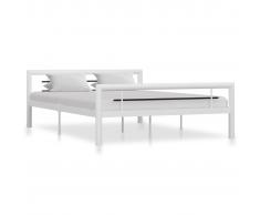 vidaXL Estructura de cama de metal blanco y negro 140x200 cm