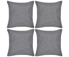 vidaXL 4 fundas color antracita para cojines de imitación de lino, 40 x 40 cm