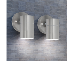 vidaXL Lámpara de pared exterior 2 uds acero inoxidable descendente