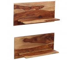 vidaXL Estantes de pared 2 uds. 58x26x20 cm madera maciza de sheesham